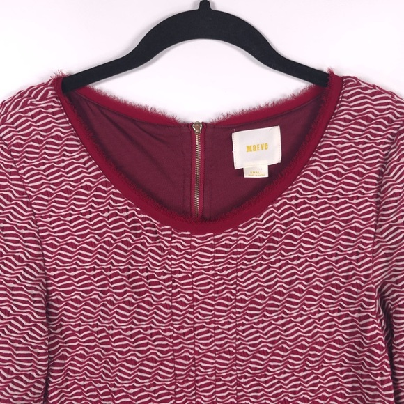 Maeve Anthropologie Dora Textured Pleated Mini Dress Lace Hem A-Line Shift SMALL - Picture 8 of 13